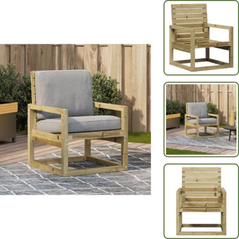 Sedia da terrazza - vidaXL Sedia da Giardino 57,5x63x76 cm in Legno Impregnato di Pino - Sedia in legno impregnato