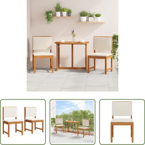 Sedia da terrazzo -  Sedia da Giardino 2 pcs Marrone Legno massello di acacia
