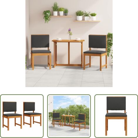 Sedia da terrazzo -  Sedia da Giardino 2 pcs Marrone Legno massello di acacia