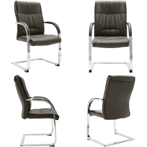 Sedia da Ufficio a Sbalzo Grigia in Similpelle - Seduta ergonomica - Schienale ergonomico