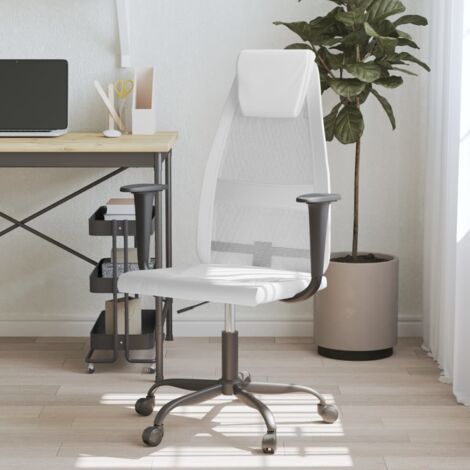 Set da ufficio bianco, 1 scrivania e 1 sedia girevole — Qechic