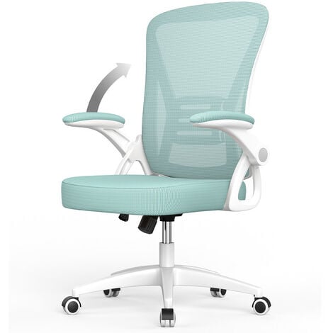 Sedia da Ufficio - bigzzia Poltrona Ergonomica in Rete Traspirante con Supporto Lombare, Schienale Reclinabile e Altezza Regolabile - verde
