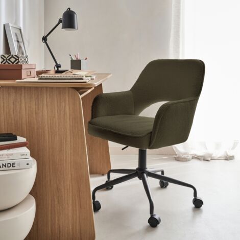 Sedia da ufficio bouclé con rotelle