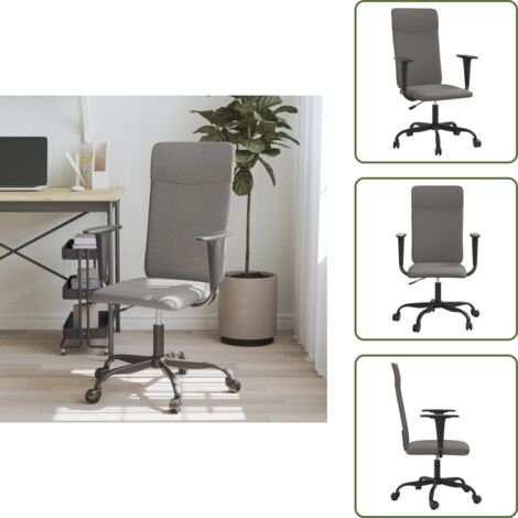 Sedia da ufficio con altezza regolabile - vidaXL Sedia da Ufficio Regolabile Grigio Scuro in Rete e Similpelle - Sedia da ufficio con rotelle