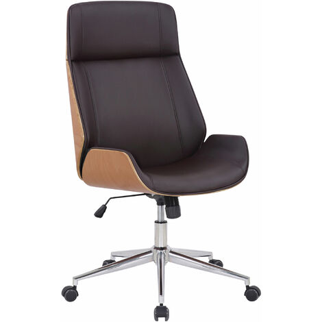 Sedia studio scrivania Varel In similpelle Noce/nero