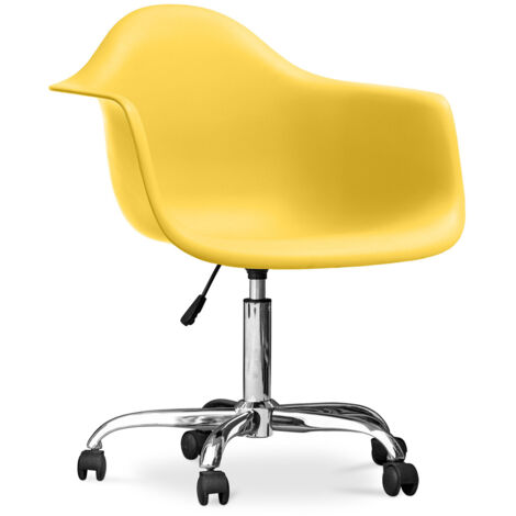 Sedia da ufficio con braccioli - Sedia da scrivania con rotelle - Weston Giallo