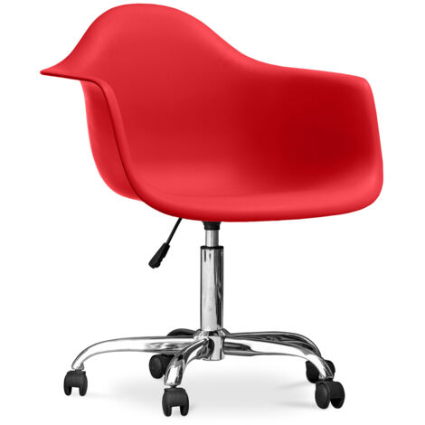 Sedia da ufficio con braccioli - Sedia da scrivania con rotelle - Weston Rosso