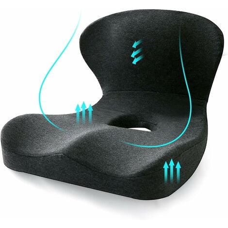 Cuscino per sedia con supporto lombare in Memory Foam cuscino per sedile  ortopedico per set di