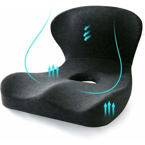 Sedia da ufficio con cuscino, ideale per schiena e glutei. Sedia da ufficio con cuscino ergonomico a L. Telaio e supporto robusti, compatibile anche con i cuscini dei sedili delle auto per i passegger