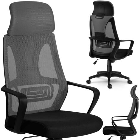 Sedia da ufficio con microrete Praga - grigio