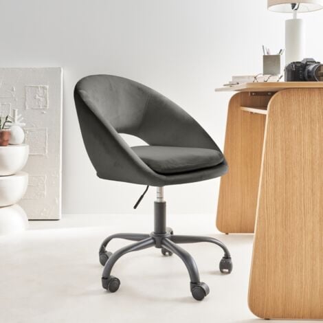 SWEEEK Sedia da ufficio con rotelle in velluto