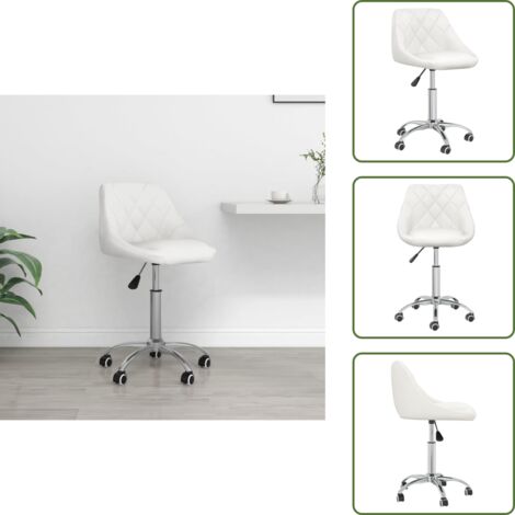 Sedia da ufficio con ruote - vidaXL Sedia da Ufficio Girevole Bianca in Similpelle - Sedia da ufficio a 360 gradi