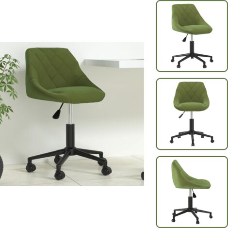 Sedia da ufficio con ruote - vidaXL Sedia da Ufficio Girevole Verde Chiaro in Velluto - Sedia da ufficio a 360 gradi
