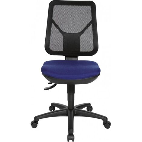 Sedia da ufficio con schienale lombare blu, altezza regolabile 430-510 mm, senza braccioli, portata 110 kg