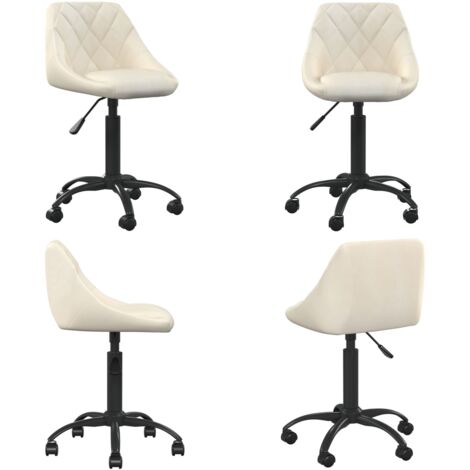 Sedia da Ufficio Crema in Velluto - Sedia da ufficio regolabile - Sedia da ufficio in velluto