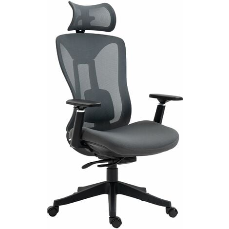 EASYCOMFORT Sedia da Ufficio Ergonomica Senza Braccioli, Tessuto  Traspirante a Rete, Altezza Regolabile e 5 Ruote, 43x56x90-100cm, Nero