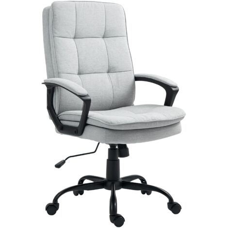 Sedia da Ufficio Ergonomica 63x70x102-112 cm Altezza Regolabile e Dondolo Grigio