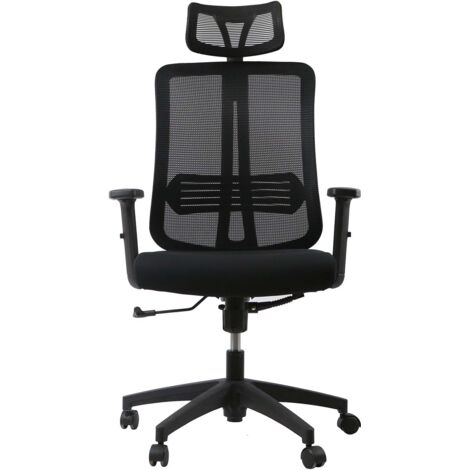 Sedia da ufficio ergonomica "Copenaghen" in tessuto traspirante con ruote -Grigio
