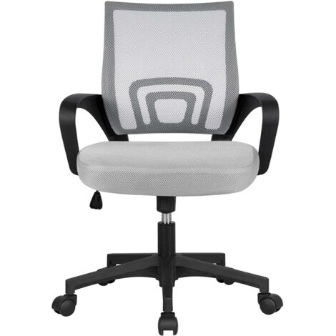 Sedia da ufficio ergonomica in tessuto traspirante con ruote "Bruxelles" per call center -Grigio