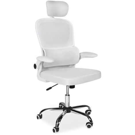 Sedia da ufficio ergonomica Vibes con tessuto a rete bianco con base cromata