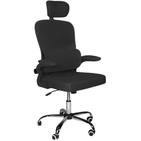 Sedia da ufficio ergonomica Vibes con tessuto a rete nero con base cromata