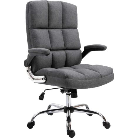 Sedia da ufficio girevole ad altezza regolabile in tessuto grigio scuro, forma ergonomica 040001875