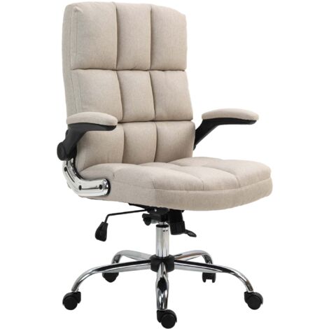 Sedia da ufficio girevole ad altezza regolabile in tessuto marrone chiaro, forma ergonomica 040001877