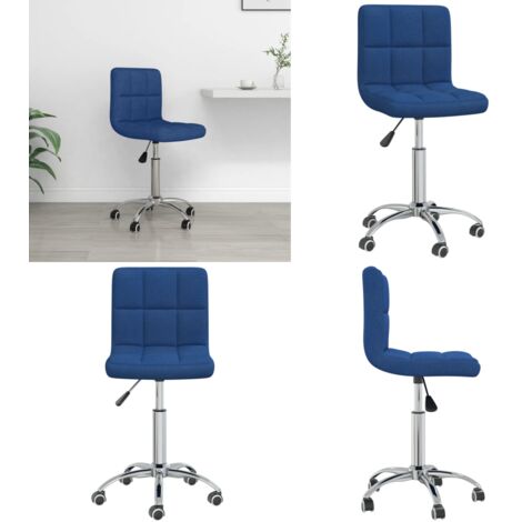 Sedia da Ufficio Girevole Blu in Tessuto - Sedia da ufficio in tessuto - Sedia da ufficio regolabile