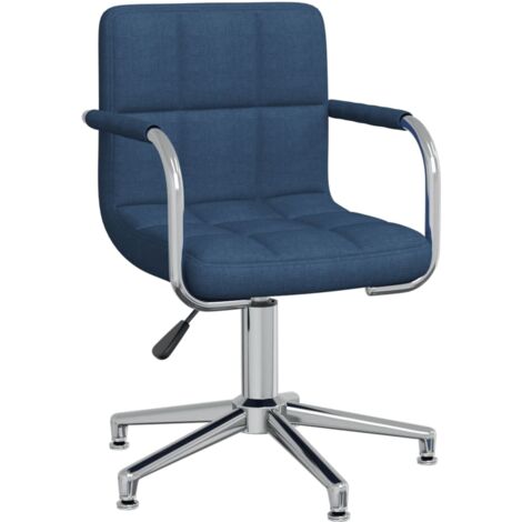 Sedia da Ufficio Girevole Blu in Tessuto vidaXL