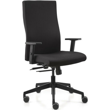 Sedia da ufficio girevole con tecnologia sincrona nera 420-530 mm con braccioli, portata 125 kg DAUPHIN