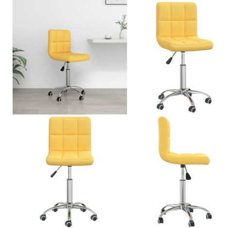 Sedia da Ufficio Girevole Giallo Senape in Tessuto - Sedia da ufficio in tessuto - Sedia da ufficio regolabile