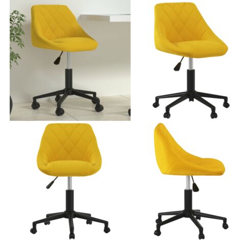 Sedia da Ufficio Girevole Giallo Senape in Tessuto - Seduta in tessuto - Seduta in velluto