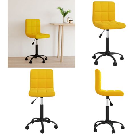 Sedia da Ufficio Girevole Giallo Senape in Velluto - Sedia da ufficio in velluto - Sedia da ufficio regolabile