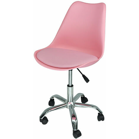 Sedia da ufficio girevole, sedia da scrivania rosa con rotelle mod. SALLY