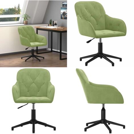 Sedia da Ufficio Girevole Verde Chiaro in Velluto - Seduta in velluto - Seduta in metallo