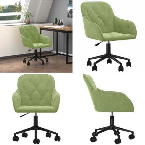 Sedia da Ufficio Girevole Verde Chiaro in Velluto - Seduta in velluto - Seduta in metallo