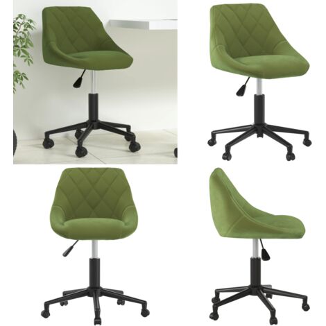 Sedia da Ufficio Girevole Verde Chiaro in Velluto - Seduta in velluto - Seduta regolabile