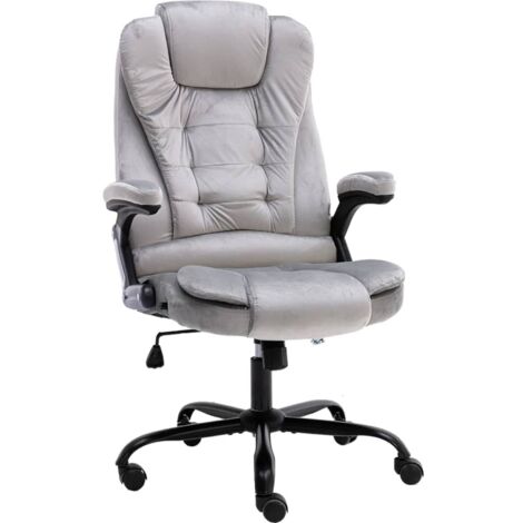 Sedia da Ufficio Grigio Chiaro in Velluto vidaXL