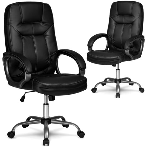 Sedia da ufficio in pelle nera Sofotel 355
