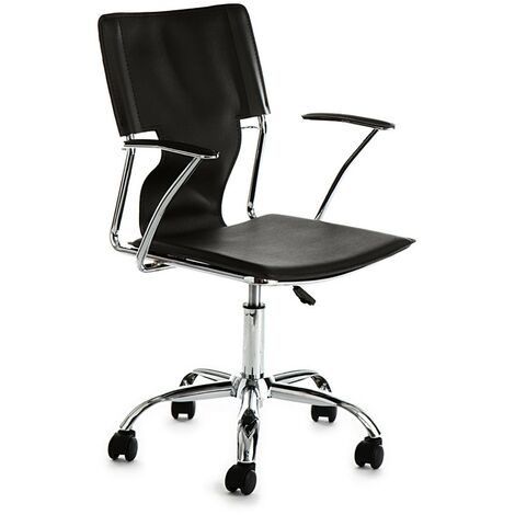 Sedia da ufficio in pelle sintetica nera H.86/96 x L.55 x P.54