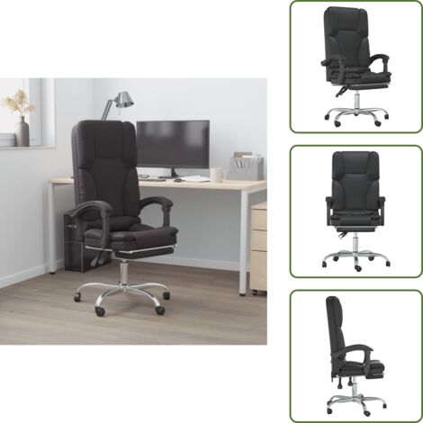 Sedia da ufficio in similpelle - vidaXL Poltrona da Ufficio Massaggiante Reclinabile Nera in Similpelle - Sedia ergonomica