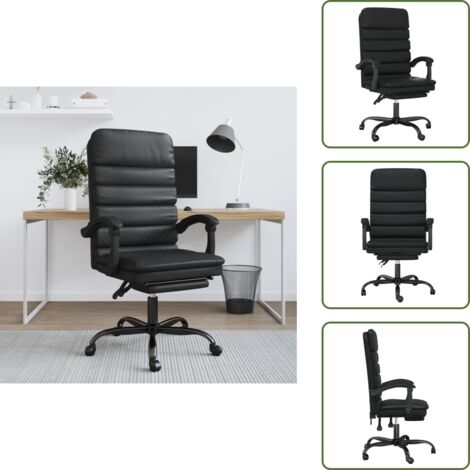 Sedia da ufficio in similpelle - vidaXL Poltrona da Ufficio Massaggiante Reclinabile Nera in Similpelle - Sedia ergonomica