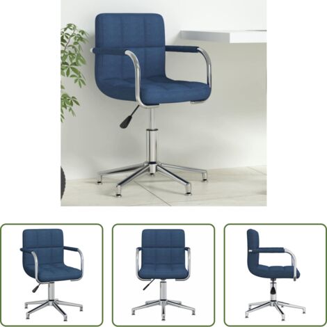 Sedia da ufficio in tessuto -  Sedia da Ufficio Girevole Blu in Tessuto