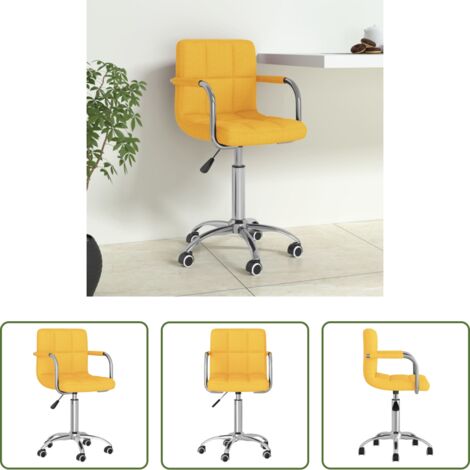 Sedia da ufficio in tessuto -  Sedia da Ufficio Girevole Giallo Senape in Tessuto