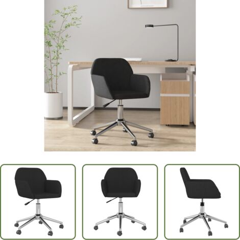 Sedia da ufficio in tessuto -  Sedia da Ufficio Girevole Nera in Tessuto