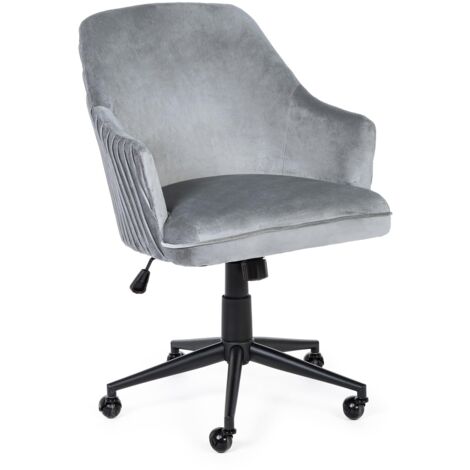 Sedia da ufficio in velluto con ruote "Kate" per scrivania elegante e moderna