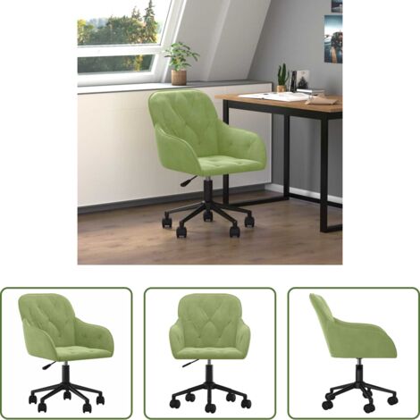 Sedia da ufficio in velluto -  Sedia da Ufficio Girevole Verde Chiaro in Velluto