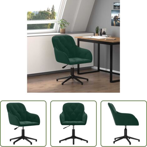 Sedia da ufficio in velluto -  Sedia da Ufficio Girevole Verde Scuro in Velluto