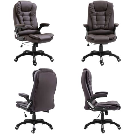 Sedia da Ufficio Marrone in Vera Pelle - Sedia ergonomica - Sedia da ufficio marrone