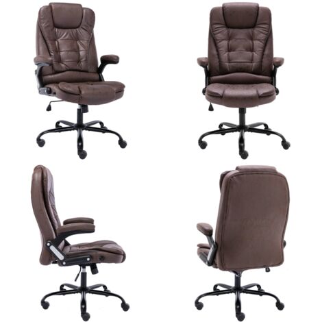 Sedia da Ufficio Marrone Scuro in Scamosciato - Ergonomica - Schienale alto
